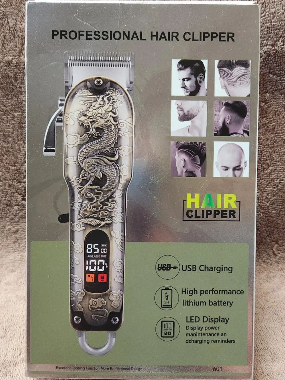 UNIQUE Professional Hair Clipper Gold Snake Embossed Digital - NEW NIB